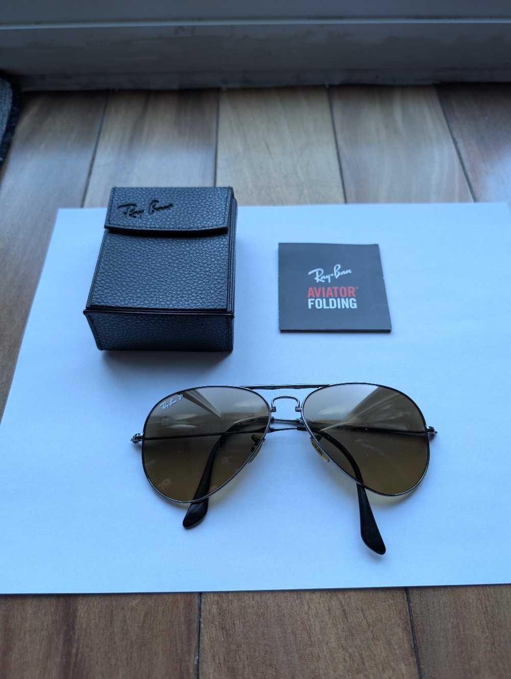 Ray-Ban Aviator Folding Polarized Sunglasses RB3479 Gunmetal